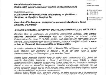 Demantij na tekst “ŠTA NAM RADE NAKON PARADE Latić: Sarajevom opet bukti rat između “aidovaca” i balijskih udbaša”