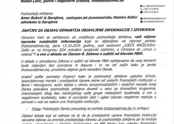 Demantij na tekst “SJEČA NAČELNIKA Zašto su na Kongresu SDA pokošeni sarajevski načelnici a Čampara se “vinuo u nebesa”!?”