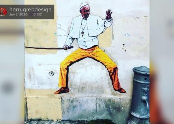 PAPA FRANJO KAO ‘KILL BILL’: Osvanuo mural u Rimu, ali je brzo i nestao. Umjetnik se pravdao u policiji